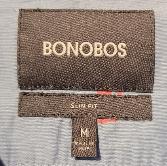 Bonobos Long Sleeve Button Front Shirt Blue Pink Cactus Slim Fit Medium - Picture 4 of 4